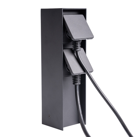 Słupek Ogrodowy IBERI Zewnętrzny Stojący 230V 2x Gniazdo Sieciowe IP65 LUMILED