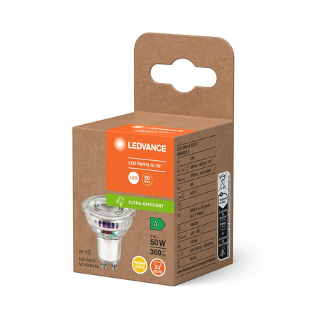 Żarówka LED Reflektor GU10 PAR16 2W = 50W 360lm 2700K Ciepła 36° Ledvance