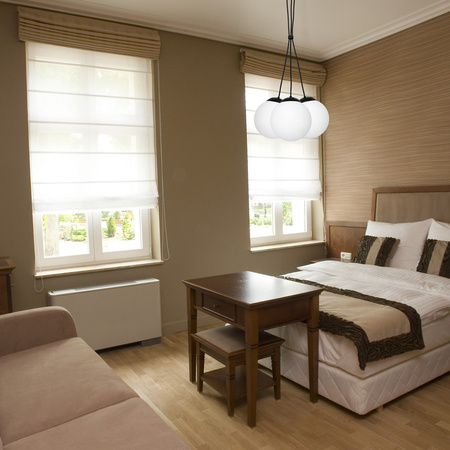 Lampa wisząca LIMA 3xE14 Klasyczna Kula Czarna MLP6523 Milagro Metal + Szkło