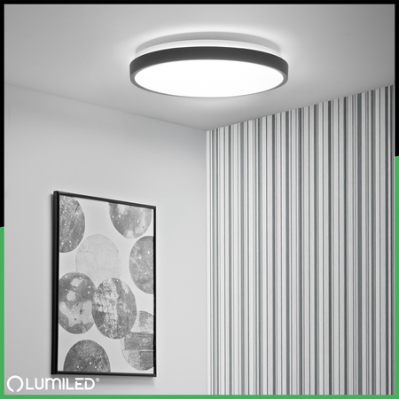 Plafon LED Lampa Sufitowa Natynkowa 24W 4000K CELIS Okrągły IP44 Czarny Ring ALS LUMILED