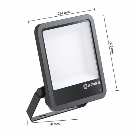 Naświetlacz LED Reflektor Zewnętrzny Lampa 165W 20000lm 4000K IP66 Czarny Z Czujnikiem Zmierzchu Floodlight Ledvance
