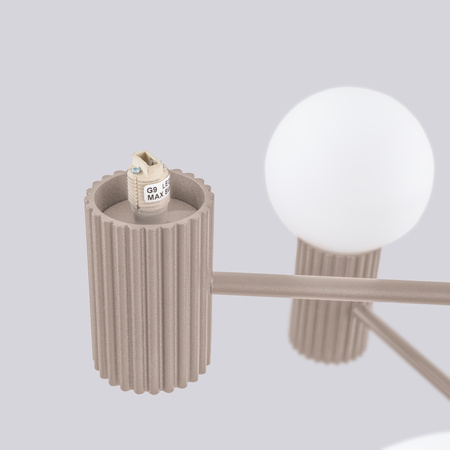 Lampa Wisząca Żyrandol 6x G9 Aluminiowa Taupe Halo French Sky SL.1836 Sollux