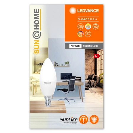 Żarówka LED E14 4.9W = 25W 425lm CCT Ściemnialna SMART+ WiFi Sun@Home Ledvance