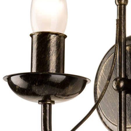 Lampa Ścienna Kinkiet DONATO E14 Czarny Klasyczny KM-1.29 Lamkur