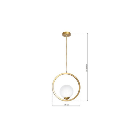 Lampa wisząca VIENNA 1xE14 Mosiądz Obręcz Geometryczne Elegancka MLP5573 Milagro Metal + Szkło