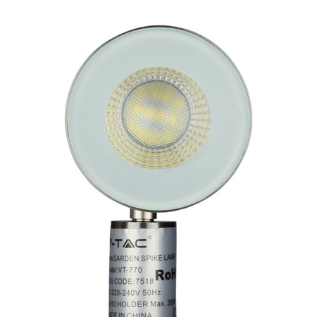 Lampa Ogrodowa Reflektor GU10 IP44 Regulowana Srebrny VT-770 V-TAC