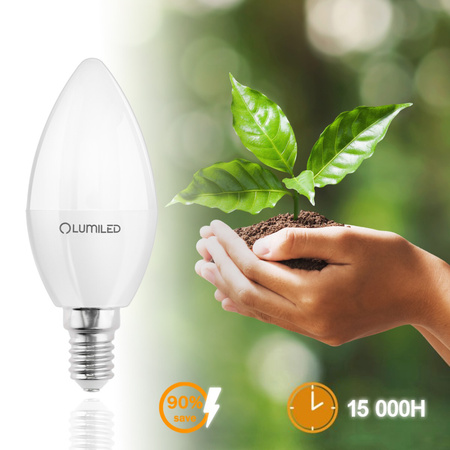 Żarówka LED E14 Świeczka B35 2,5W = 25W 249lm 6500K Zimna 180° LUMILED