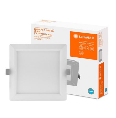 Panel LED Podtynkowy wpuszczany 6W 6500K DOWNLIGHT Slim SQ105 LEDVANCE kwadrat