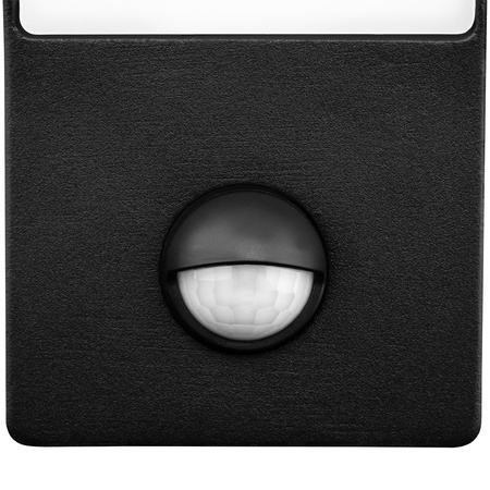 Lampa Elewacyjna LED Zewnętrzna Ścienna Czarna Kinkiet Ogrodowy 10W 4000K IP44 Czujnik Ruchu LOGIA LUMILED