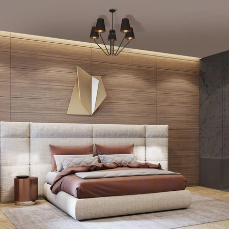 Żyrandol lampa wisząca czarna MiLAGRO VICTORIA BLACK 5x E27