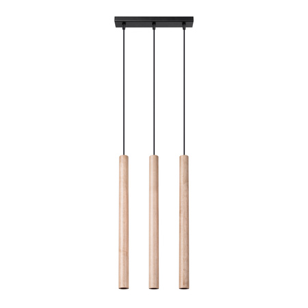 Lampa Sufitowa Wisząca Zwis 3x G9 Żyrandol Tubularna drewno Nowoczesna Pastelo Sollux