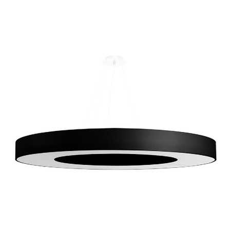 Lampa Sufitowa LED Wisząca SATURNO SLIM 8xE27 Żyrandol 90cm Czarna SOLLUX