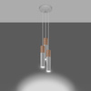 Lampa Sufitowa Wisząca Zwis 3x GU10 Tubularna Naturalne Drewno Nowoczesna Pablo Sollux