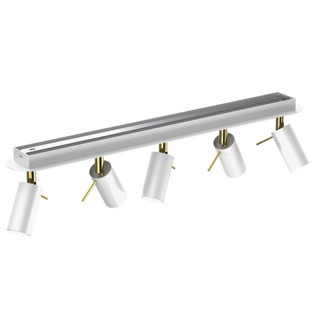 Lampa Sufitowa PRESTON Złota Biała 5x mini GU10 Milagro