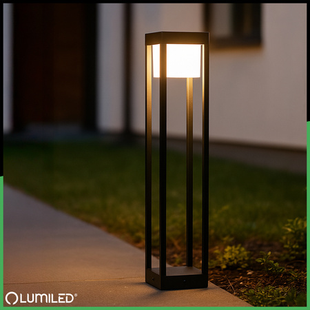 Lampa Ogrodowa Słupek Zewnętrzny Stojący LED 12W 3000K 80cm Czarny QUERCUS LUMILED