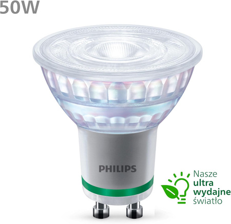 Żarówka LED GU10 Reflektor PAR16 2.1W = 50W 400lm 190lm/W 2700K Ciepła 36° KLASA A UltraEfficient Philips