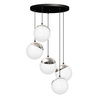 Lampa wisząca SFERA 5xE14 Białe Kule Chromowane Detale MLP8885 Milagro Metal + Szkło