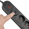 Przedłużacz z Układem Przeciwprzepięciowym 3M 5GN Sieciowy Czarny Listwa Zasilająca + Wyłącznik 