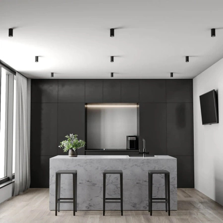 Oprawa LED Natynkowa HALOGENOWA Stała GU10 Okrągła Sufitowa Czarna