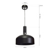 Lampa wisząca czarna chrom żyrandol MiLAGRO MALMO 1x E27