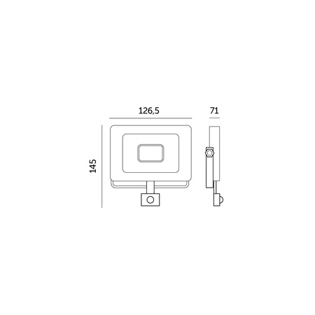 Naświetlacz LED Zewnętrzny Ogrodowy 10W 735lm 6500K Zimny 120° z Czujnikiem Ruchu IP44 IK05 Czarny MHC Kobi