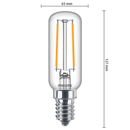Żarówka LED E14 T25 2,1W = 25W 250lm 2700K Ciepła Filament PHILIPS