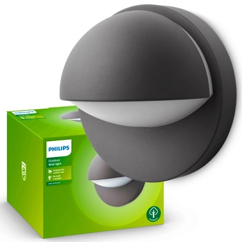 Kinkiet Ogrodowy Lampa Elewacyjna Zewnętrzna E27 IP44 Antracyt June Philips