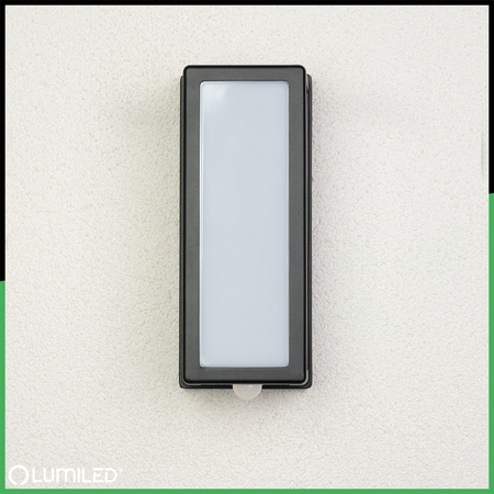 Lampa Ogrodowa Kinkiet Elewacyjny E27 Prostokątny Czujnik Ruchu DOMLO LUMILED