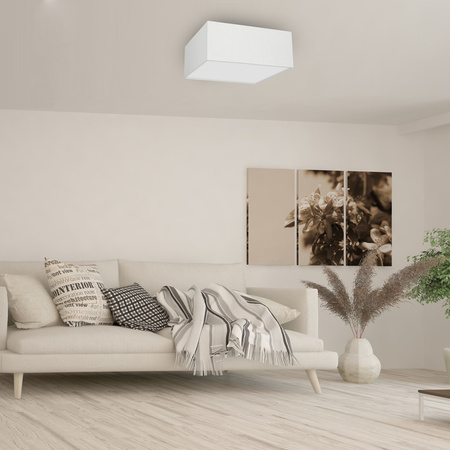 Plafon LED Lampa Sufitowa ALBION Biała Tkanina 3xE27 Milagro