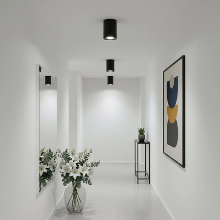 Oprawa Natynkowa HALOGENOWA Spot Tuba Ruchoma GU10 Okrągła Czarno-Złota 115mm AMAT-L LUMILED