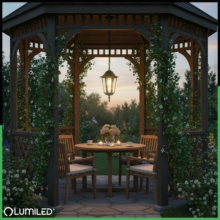 Lampa Ogrodowa Wisząca Zewnętrzna E27 LATARNIA Czarna BELLIS LUMILED