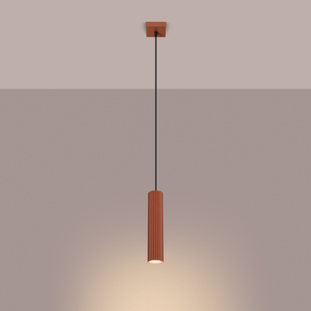 Lampa Wisząca Sufitowa Zwis Tuba Spot 1x GU10 Ochra Czerwona Karbon Deep Space SL.1630 Sollux
