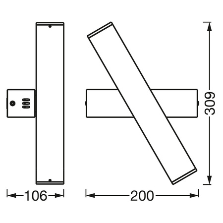 Inteligentna lampa ścienna kinkiet SMART + WIFI 12W ORBIS WALL CROSS BLACK LEDVANCE