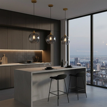 Lampa Sufitowa Wisząca Zwis E27 Złota Szara Damar Sanico Goldlux