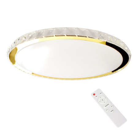 Plafon LED Lampa Sufitowa Natynkowa Layla Złoty 50W ściemnialny + pilot Milagro