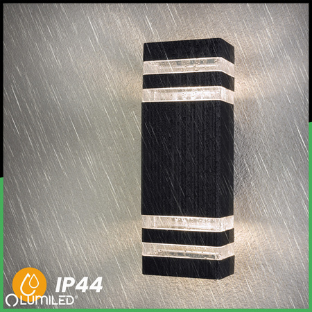 Lampa Ogrodowa Kinkiet Elewacyjny góra dół GU10 Czarny PROTEA LUMILED