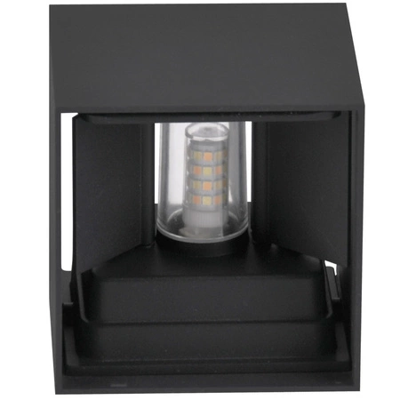 Lampa Ogrodowa LED Kinkiet Elewacyjny G9 Oprawa Zewnętrzna Czarna Góra/Dół z Regulowanym Kątem Świecenia Kira