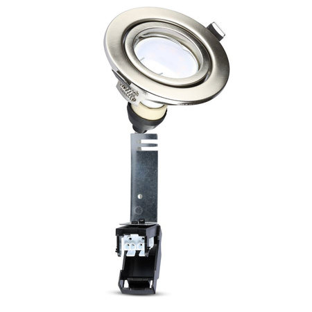 Zestaw 3x Oprawa podtynkowa wpuszczana Satynowy Nikiel + Żarówka LED GU10 5W 6400K VT-4444 V-TAC