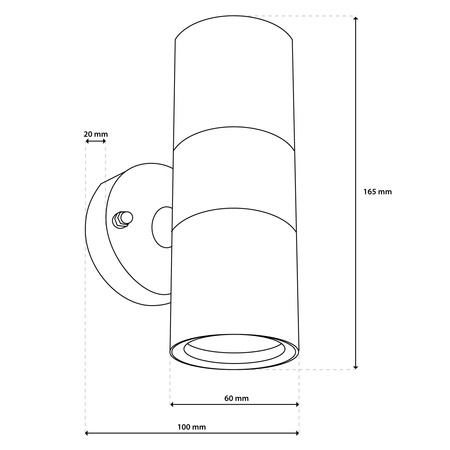 Kinkiet Ogrodowy Lampa Ścienna Elewacyjna góra dół LED GU10 IP44 ZINNIA INOX LUMILED