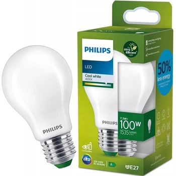 Żarówka LED E27 210.3lm/W A60 7.3W = 100W 1535lm 4000K Neutralna Filament Mleczna PHILIPS Ultra Efficient