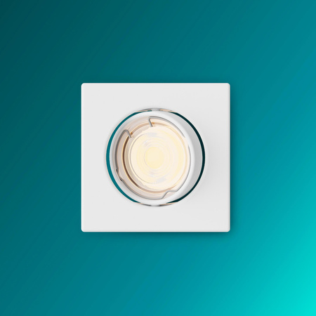 Oprawa Podtynkowa Wpuszczana LED GU10 Ruchoma Aluminiowa Kwadratowa Biała Peridot Philips