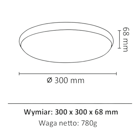 PLAFON LED lampa oprawa sufitowa 30cm okrągła 18W 4000K METIS GOLDLUX (Polux)