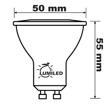 Zestaw Oprawa HALOGENOWA Tuba Spot Ruchoma MIDI GU10 Okrągła Czarna 20mm + LED GU10 6W 4000K LUMILED