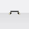 Lampa Sufitowa Oprawa Natynkowa SPOT TUBA Reflektor 2x GU10 Ruchoma Tubularna Czarna Złota Nowoczesna Nero Sollux