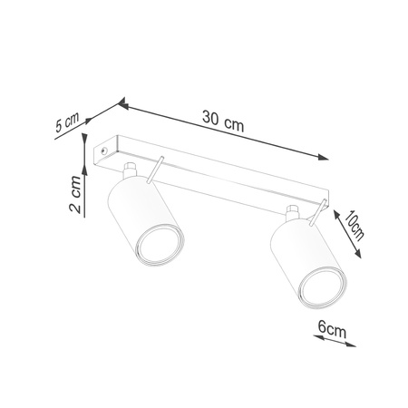 Lampa Sufitowa Reflektor Tuba Spot 2x GU10 Oliwkowa Ring Bittersweet Shimmer SL.1501 Sollux