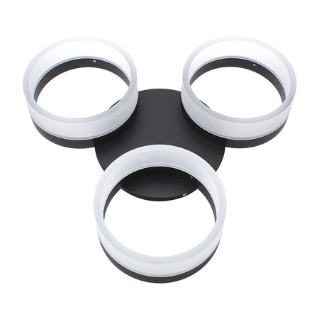 Lampa sufitowa RING trzy okręgi czarny 36W LED IP20 Metal i akryl styl nowoczesny Milagro