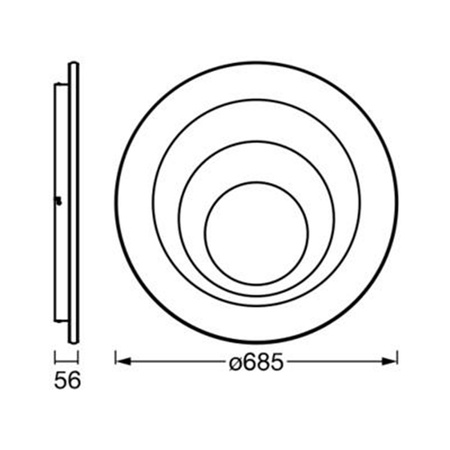 Lampa Sufitowa Plafon LED Oprawa Oświetleniowa 63W 68.5cm 2300lm Ozdobna Okrągła Biała LEDVANCE