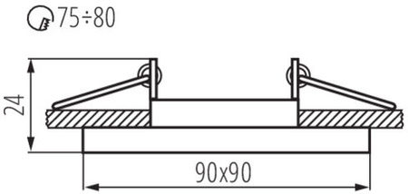 Oprawa sufitowa kwadratowa halogenowa szklana Ruchoma MORTA MR16 GU10 srebrna Kanlux