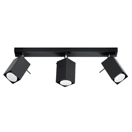 Lampa Sufitowa Oprawa Natynkowa SPOT TUBA Reflektor 3x GU10 Kwadratowa Czarna Nowoczesna Merida Sollux