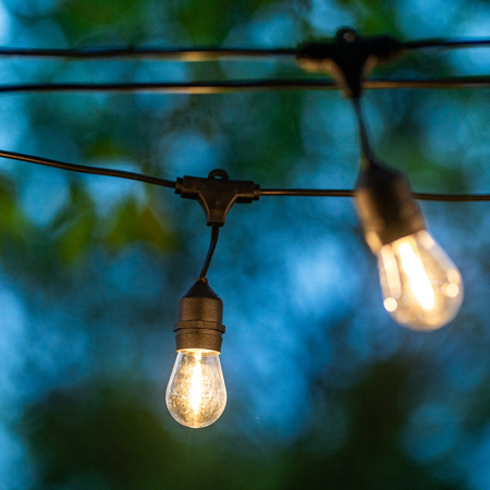 Girlanda Solarna Ogrodowa 22x LED Ozdobne Żarówki 15m + PILOT IP65 2700K Ciepła SOLLIS LUMILED